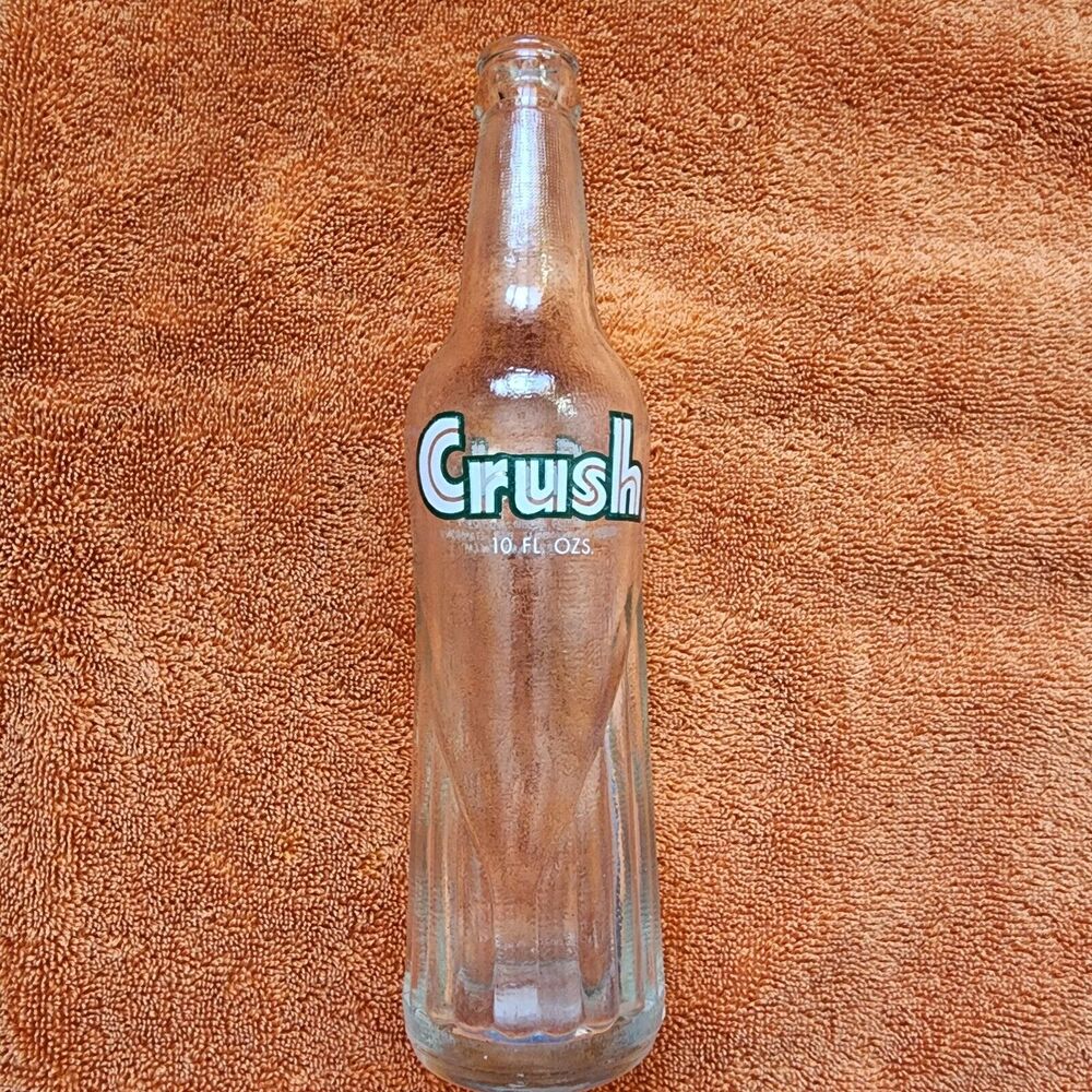 Vintage Crush Soda Bottle Clear Glass 10 fl oz (Empty)